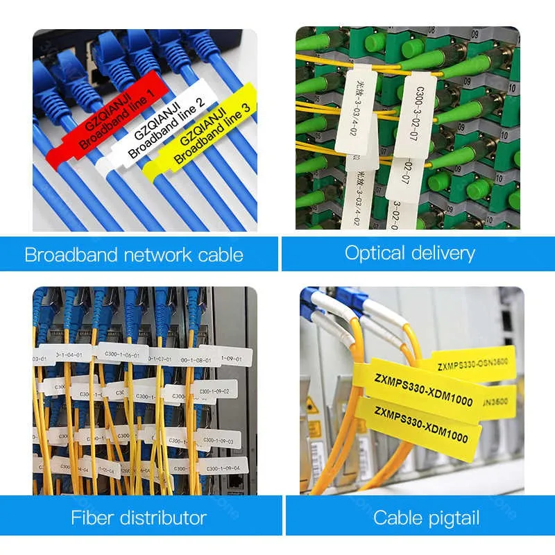 B21/B3S /B1 /B203 Color Cable Label Sticker Paper Roll Jing Chen (Niimbot) for B21 Label Printer - CABLE LABEL