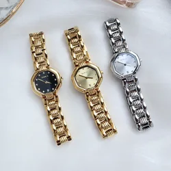 Women Quartz Watch Luxury Roman Numerals Dial Clock Vintage Oval Shaped Stainless Steel Orologio Reloj Ladies Gold Wristwatch