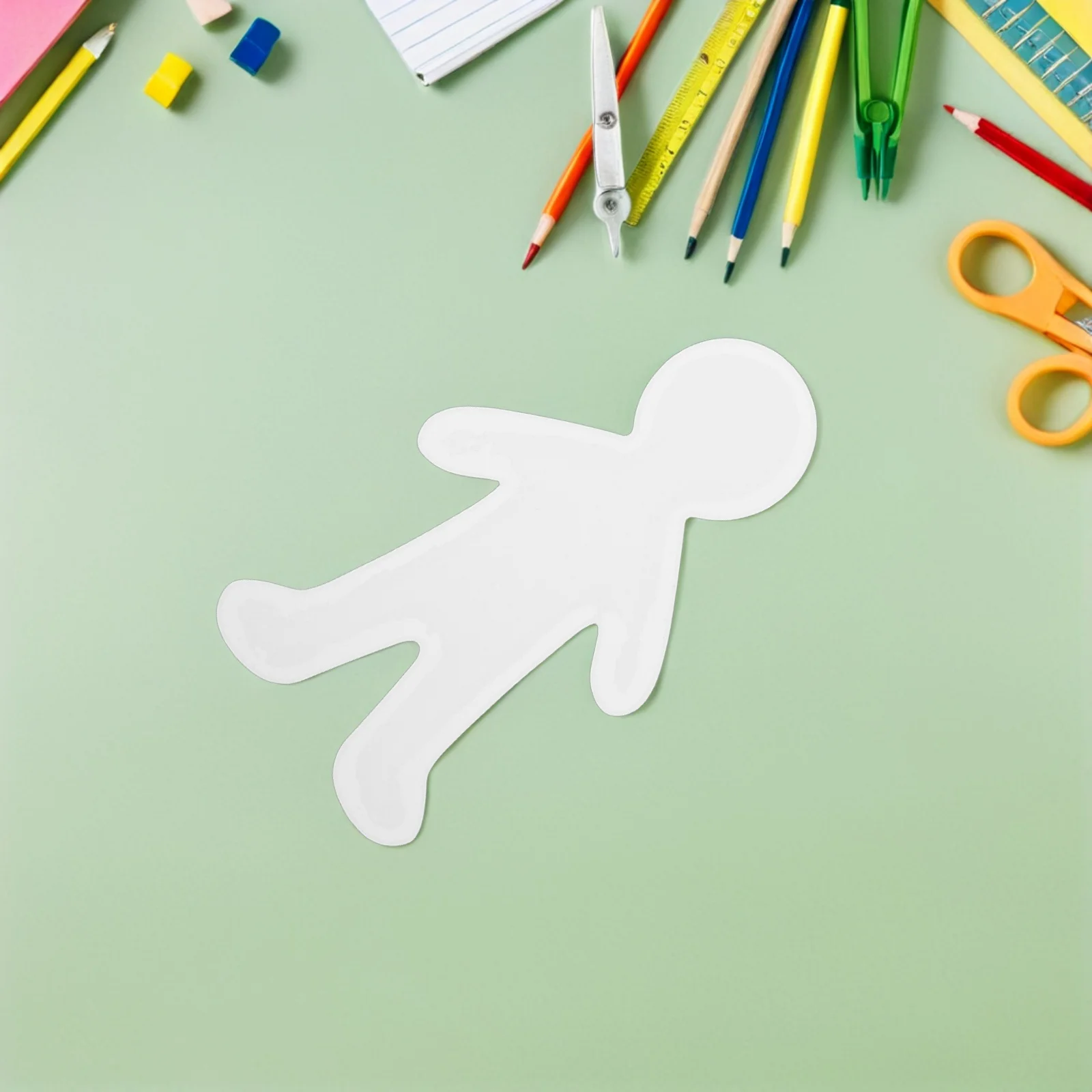 40개 무채색 종이 컷아웃 DIY 페인팅 유아 공예 게시판 예술 파티 용품 빈 사람 모양