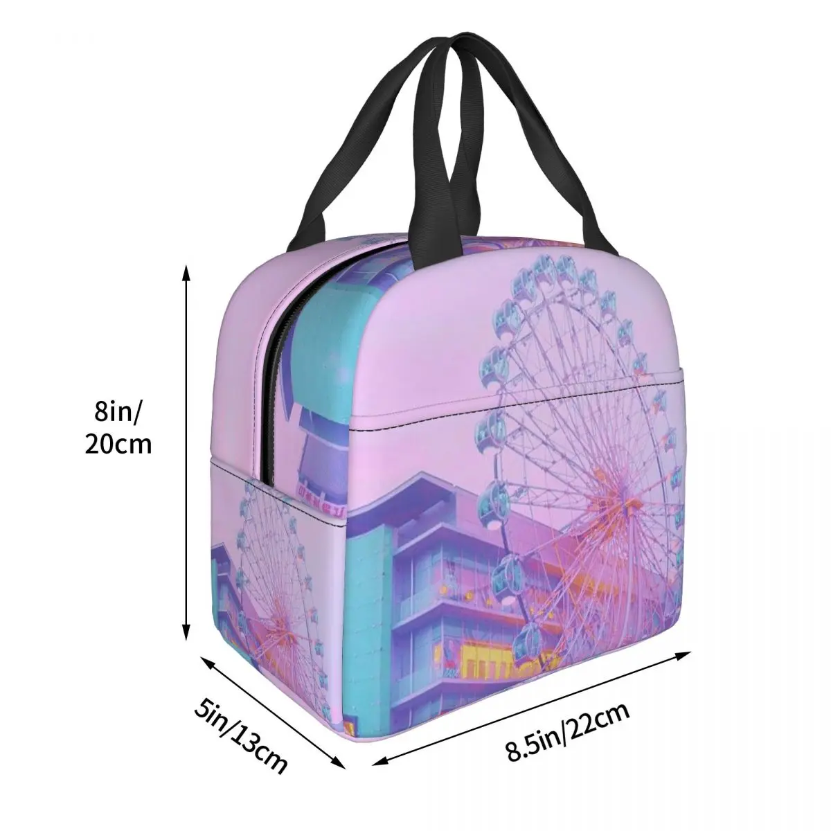 One Urban Ferris Wheel Pattern Insulated Lunch Bag for Kids School Cooler Thermal Food Box Tote Portable Lunch Boxes Container view 6