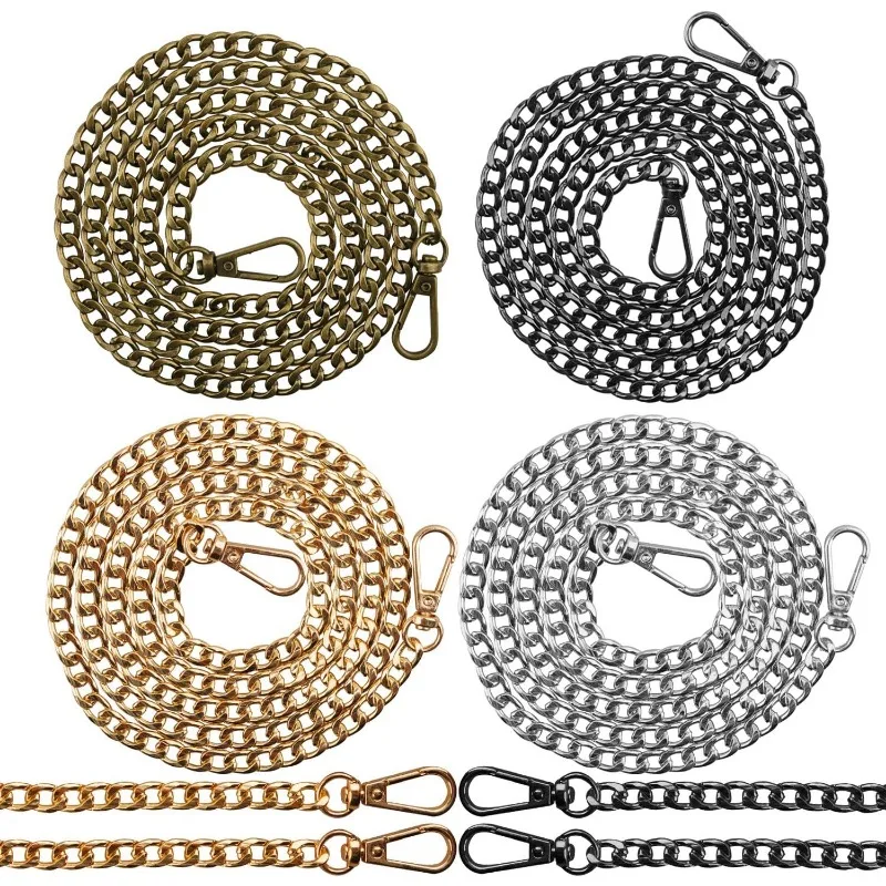 Metal Aluminum Diy Bag 120cm Chain Replacement Parts Accessories for Hand-Woven Shoulder Handbag DIY Handmade Detachable Straps