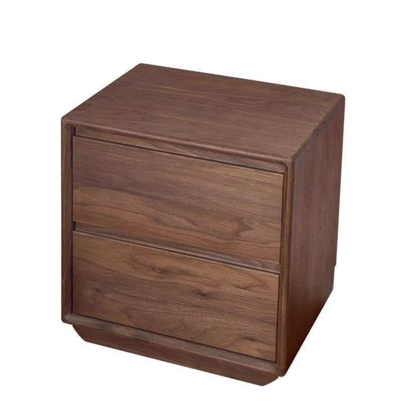 

Nordic solid wood black walnut bedside table modern simple bedroom bedside table Japanese light luxury bedroom storage furniture