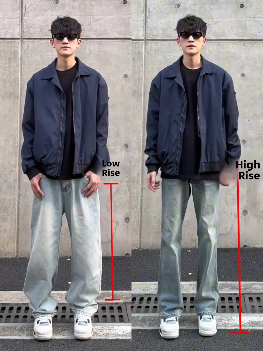 

American Style Retro Blue Straight Leg Jeans Men Slimming High Waist Straight Leg Pants Cleanfit Micro Flared Trousers