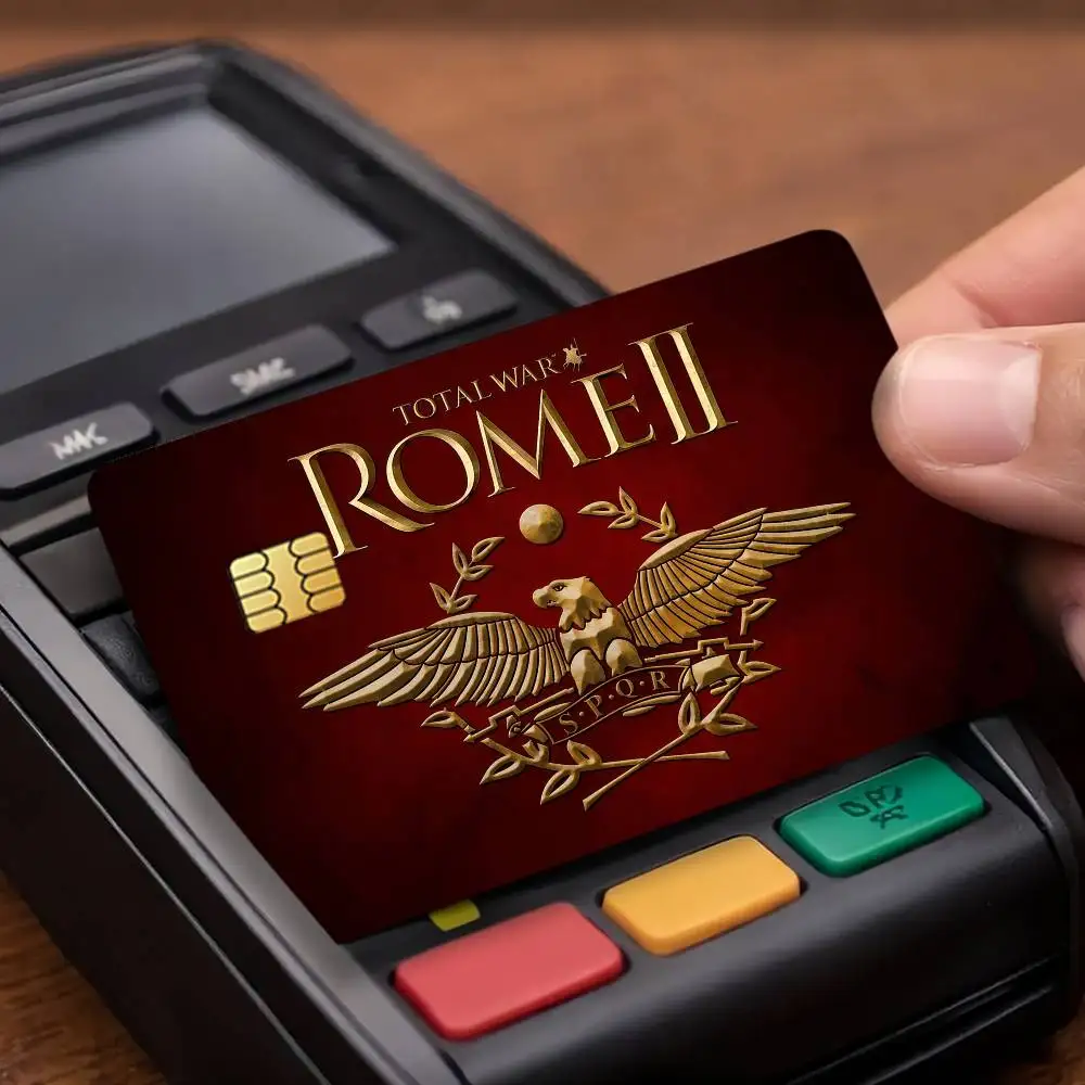 Gold Imperial Eagle Rome SPQR Credit Card Public Transportation Cards Protective Sticker Waterproof Card Face Decoration 4PCS