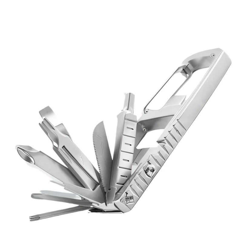 Stainless Steel Pocket Tool 13-in-1 Multifunction Folding Outdoor Tools,Corkscrew Screwdriver Wrench Knife Keychain Repairs Tool