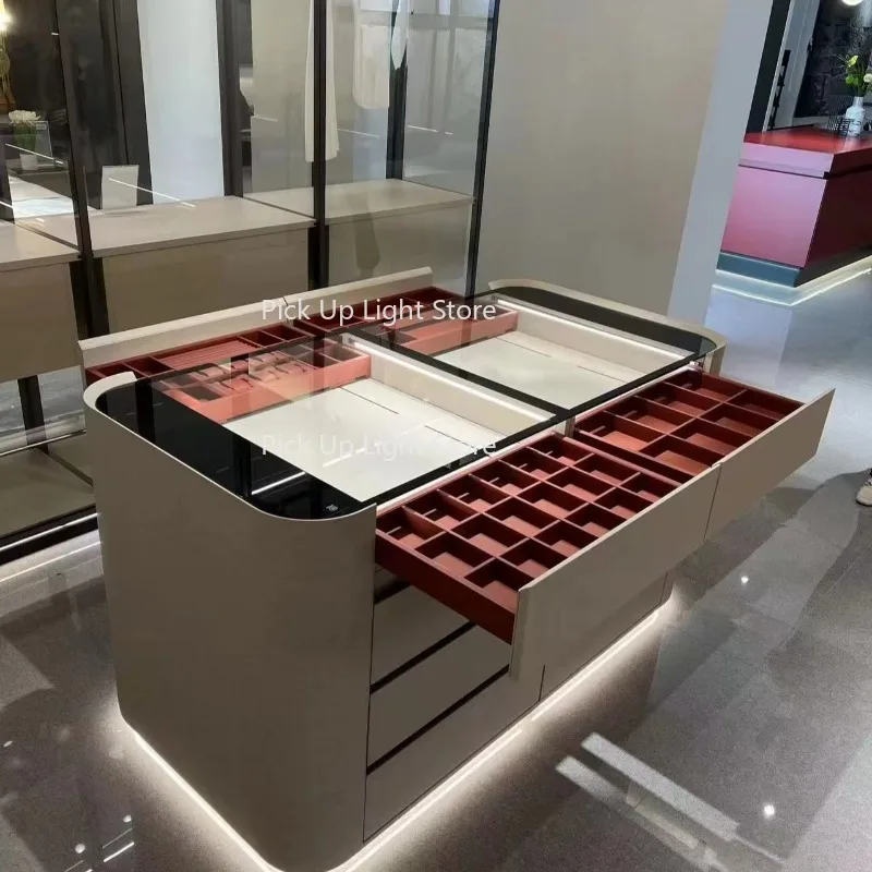 

Modern Villa Home Bedroom Cloakroom Modular Open Walk in Glass Door Solid Wood Design Custom