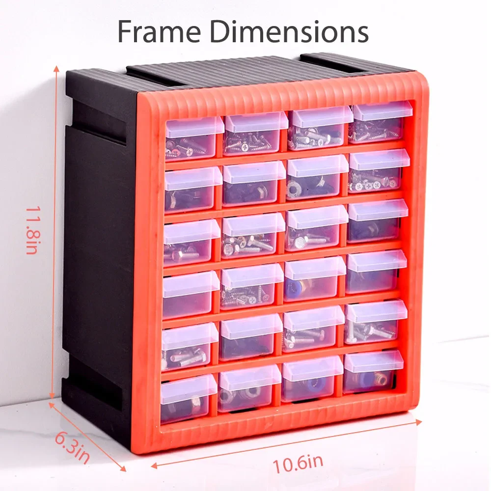 Hardware and Craft Storage Organizer Cabinet, 6/24 Compartment Drawers, Parts boxs,the plastic tool box,screw storage boxes