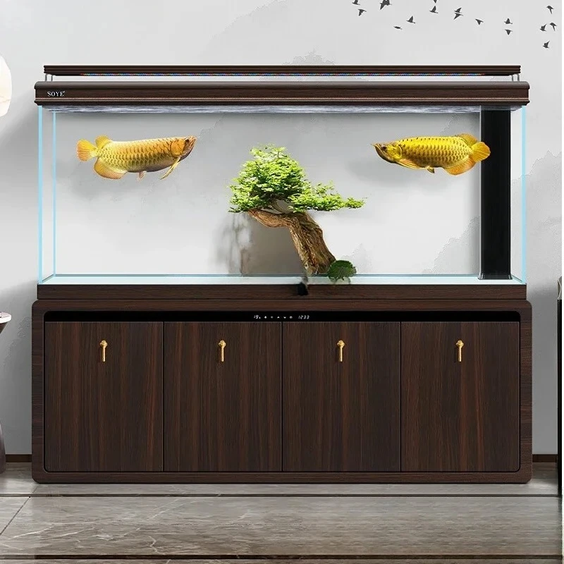 

HLZ fish tank large aquarium solid wood bottom filter screen floor Chinese 2024 new