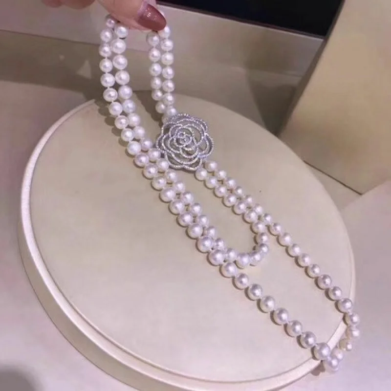 

classic 9-10mm south sea round white pearl necklac 38inch 925s