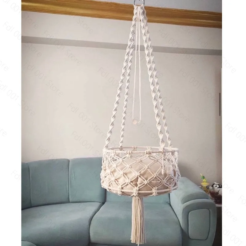Four Seasons Mesh Cat Bed Pet Cat Bed Semi-Enclosed Cat Nest Handwoven Cotton Rope Indoor Home Supplies