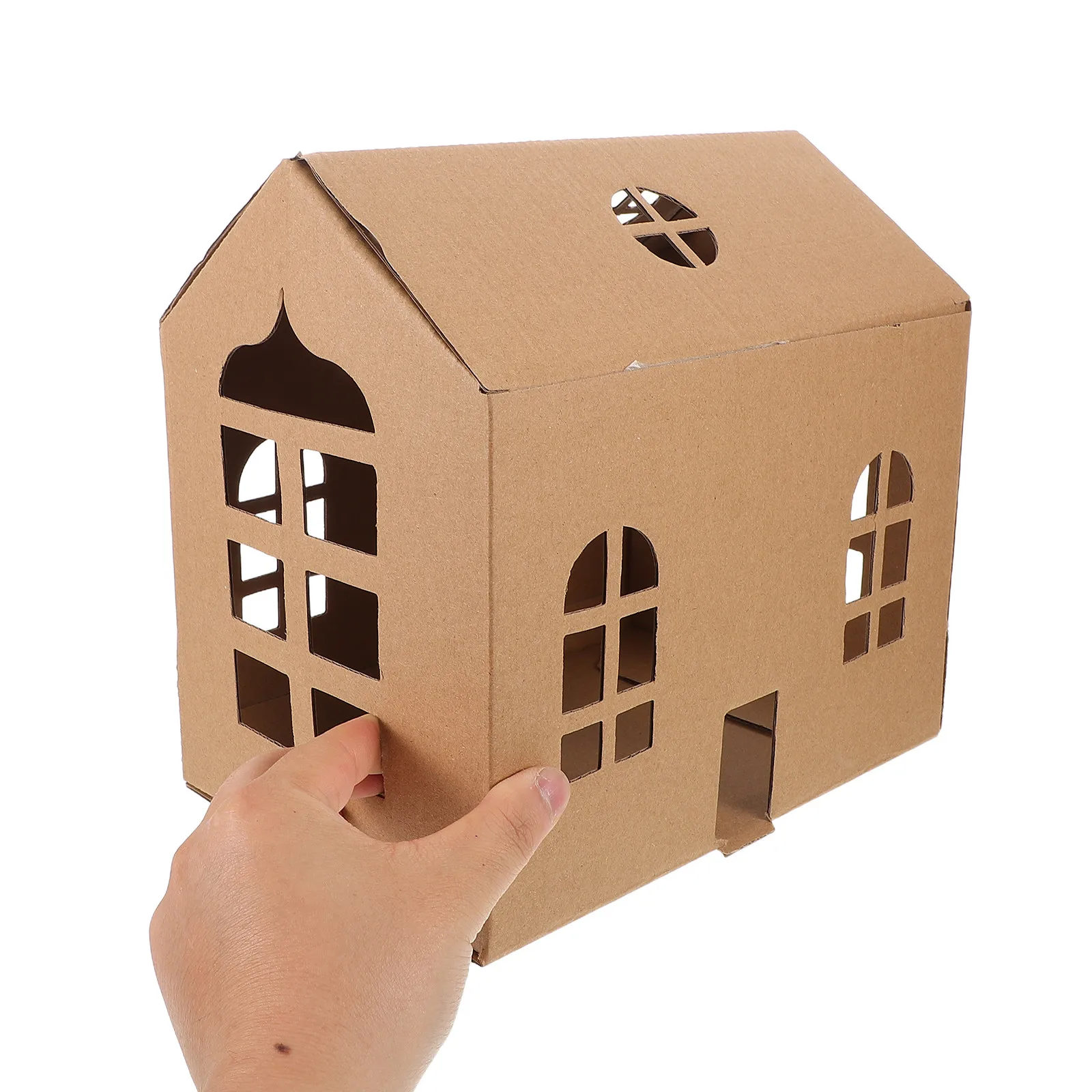 3-teiliges Kinder-DIY-Kartonhaus-Set Mini für Kinder Malen Basteln Lernspielhaus Kunst-Aktivitätsset