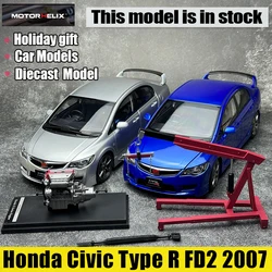 Motorhelix 1:18 MH Honda Civic Type R FD2 2007 Alloy car model Sports car static decoration Holiday gift collection
