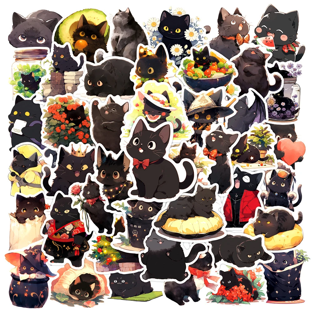 10/30/50pcs Cute Cartoon Cat Graffiti Stickers Decal Scrapbook Diary Phone Motorcycle Laptop Kawaii Waterproof Sticker Kids Toy