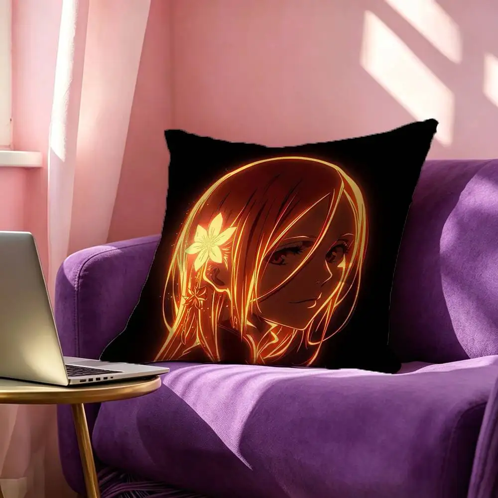 B-Bleach O-Orihime Inoue Square Double-Sided printed Pillow Case Bedroom Bedside Pillow Sofa Cushion Cover 5