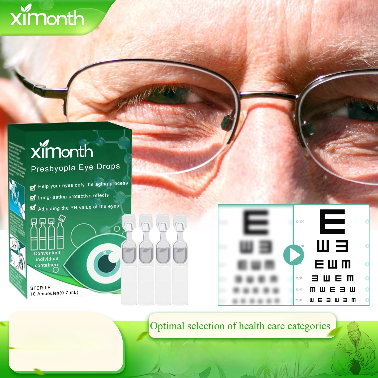 

Ximonth Eye drops relieve redness, dizziness, eye fatigue, dryness, blurred vision, moisturize and care for the eyes