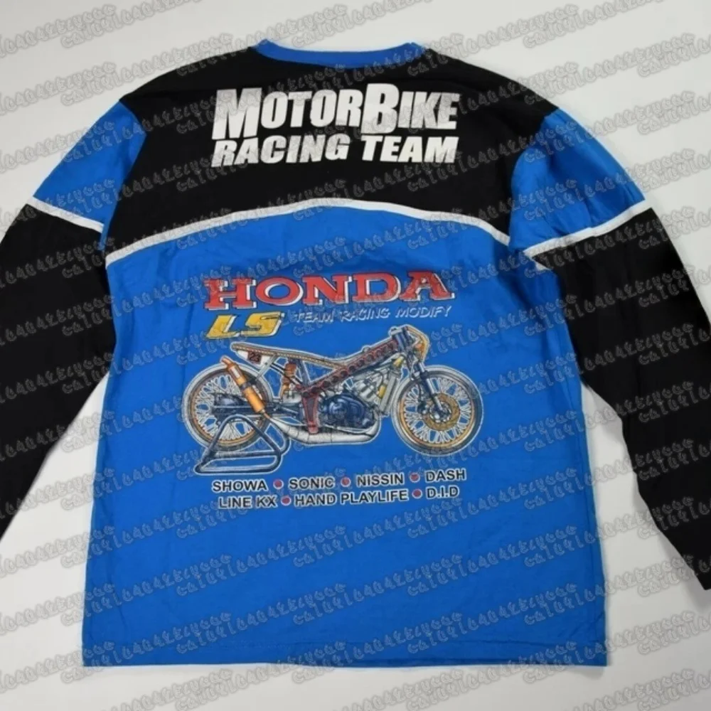 2025 هوندا سباق تي شيرت تقليدي جيرسي أعلى في الظلام الخريف دراجة نارية اليومية التجفيف السريع تنفس الملابس طويلة الأكمام