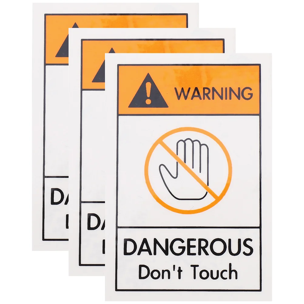 

3 Pcs Fallout Safety Warning Labels Tag Don't Touch Sign Adhesive Not Stickers Felt