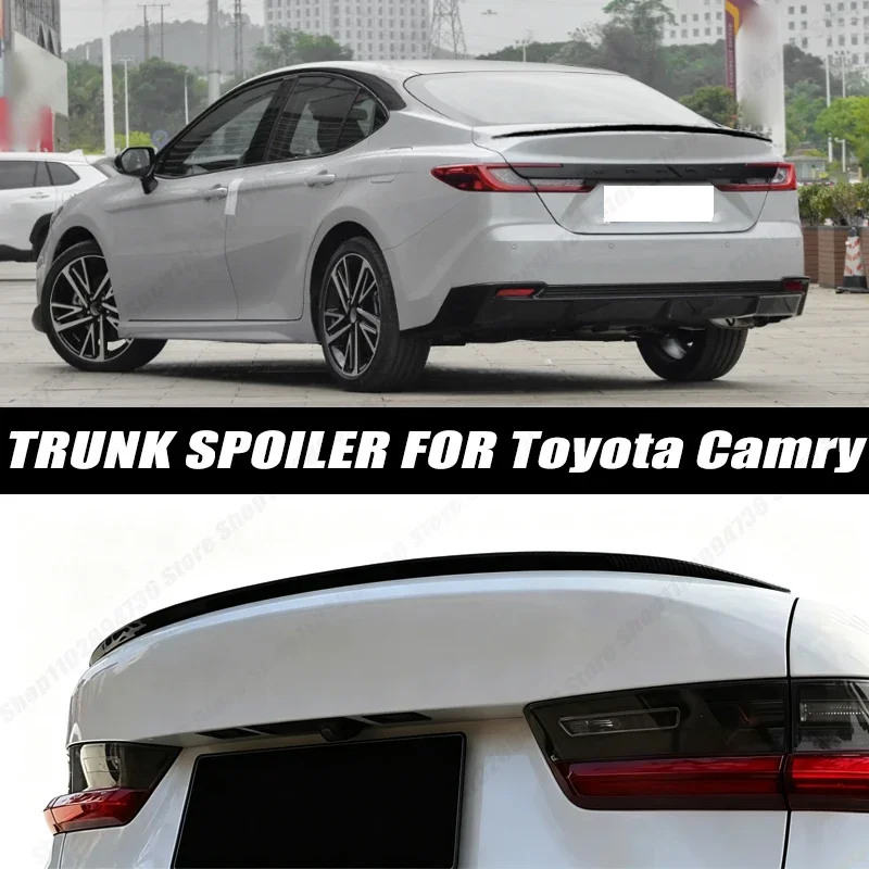 120CM Glossy Black Soft Rubber Universal Rear Trunk Spoiler 5D Carbon Look Tail Wing Fit For Toyota Camry Car Accessories