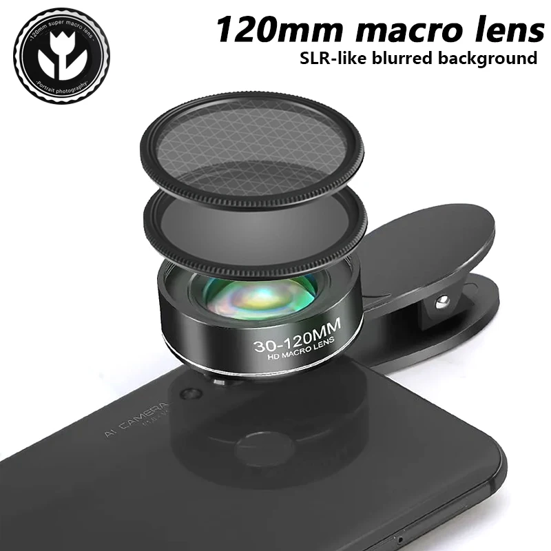 5K HD Professional 10x Macro Lens Super Macro with Universal Clip for iPhone Samsung HUAWEI Shoot Vlog Insects Flowers Plants