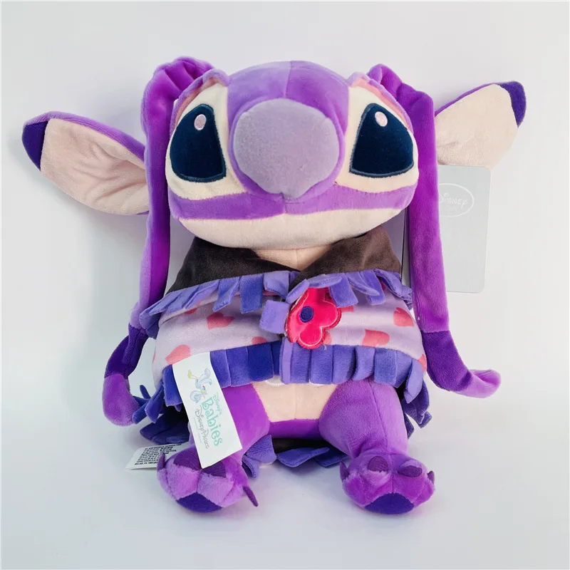 22cm Disney Plush Toys Stitch Angel Purple Cloak Kawaii Lilo Stich Plushie Soft Stuffed Dolls Decoration Gift for Children Girls