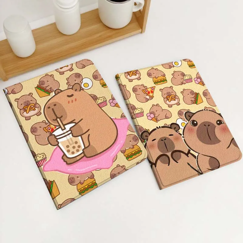 

Cute Capybara Bubble Tea For Xiaomi Redmi Mi Poco Pad 2 5 6s 7 7s Ultra Pro Max 14 12.4 12.1 inch Soft Tablet Case Gift