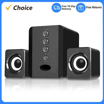 D-202 USB Wired Combination Speakers Computer Speakers Stereo Music Player Subwoofer Sound for Desktop Laptop Notebook Tablet