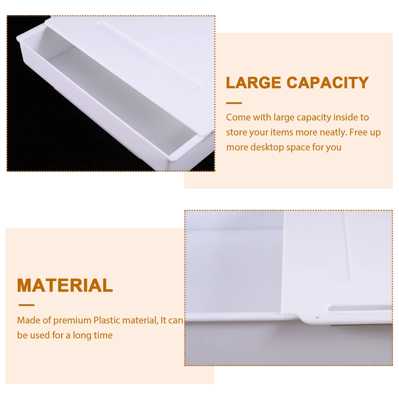 

Hidden Desk Drawer Large White Capacity Under Table Organizers Stationery Tools Kitchen Office Supplies Strong Plastic