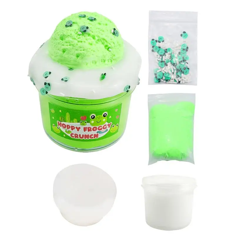 

Fluffy Cloud Slimes Soft Stretchy Fidget Toy Stress Relief Toy Scented Slimes Green Frog Sludge Toy For Kids Party Favors