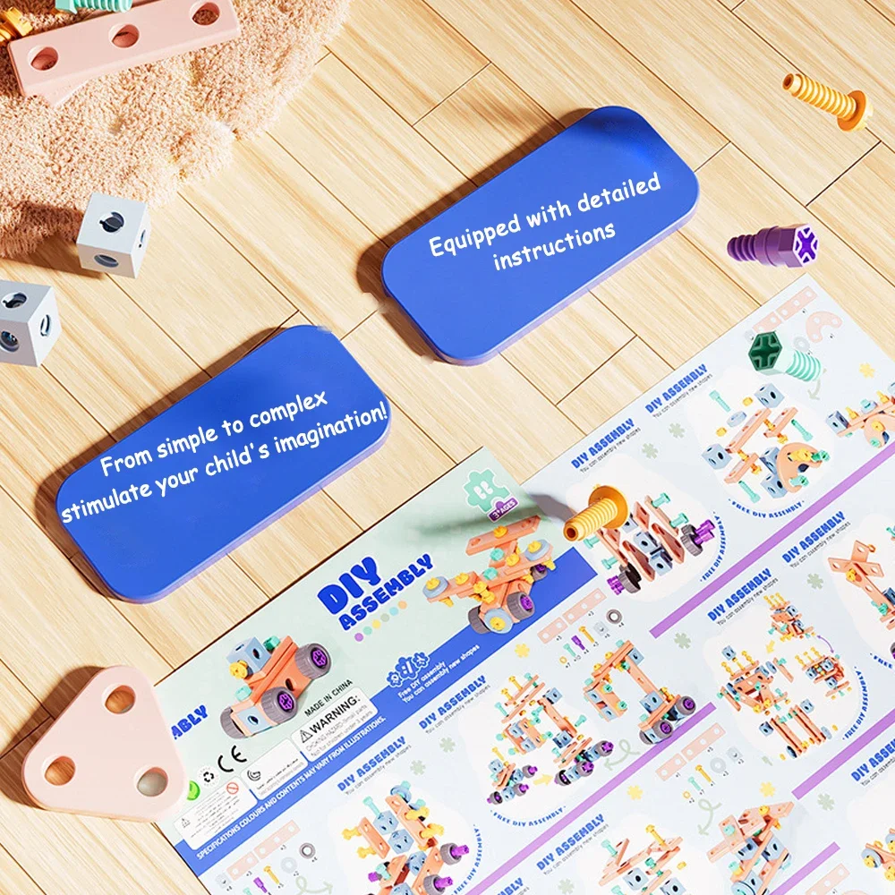 Juego de juguetes de montaje DIY para niños, adecuado para niños, juego de construcción para niños, ejercicio, habilidades prácticas y imaginación
