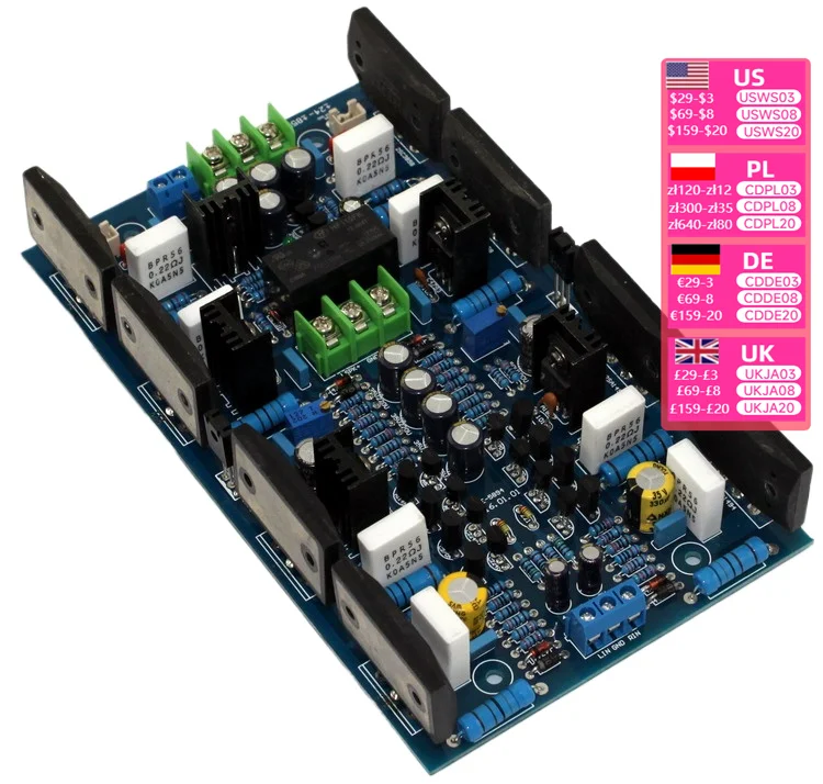 

high-power dual channel HiFi amplifier board for high-end pure back-end stage