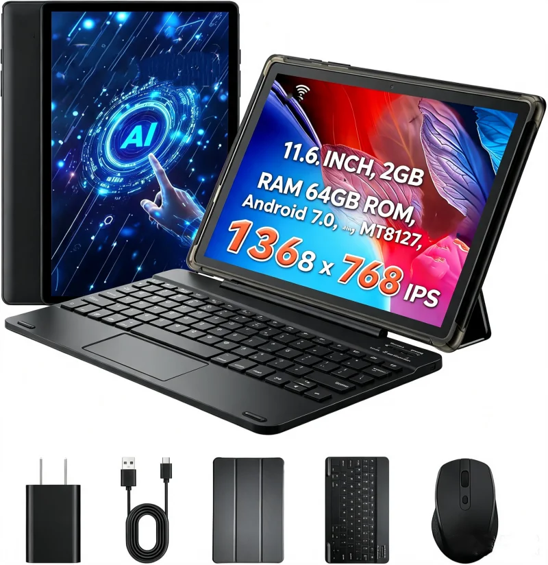 11.6 inch 2GB RAM 64GB ROM WIFI RCT9513 Tablet PC 10 Points Resolution 1368 X 768 IPS OS Android 7.0 CPU MT8127 Quad Core
