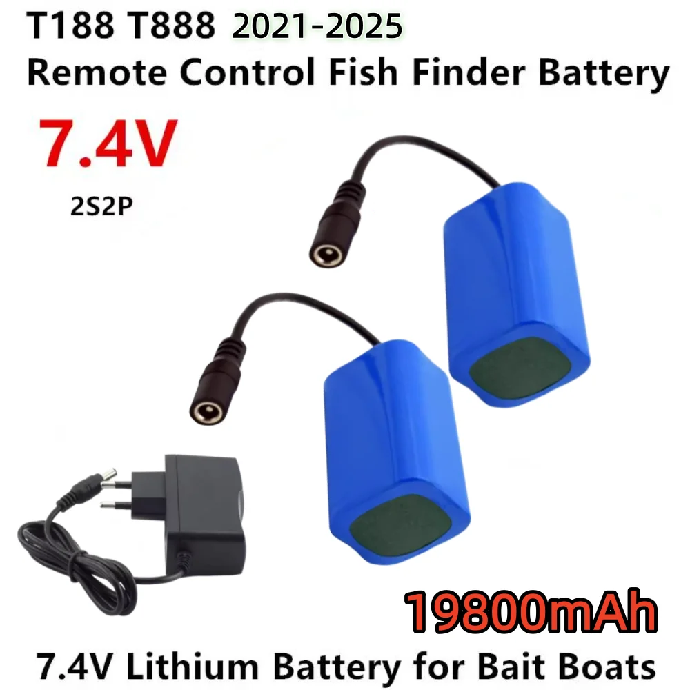 

Batería de 7,4 V 19800mAh con cargador para T188T888 2011-5 V007C18H18ControlremotoRCcebodepescabarcopiezasdebateríaderepuesto