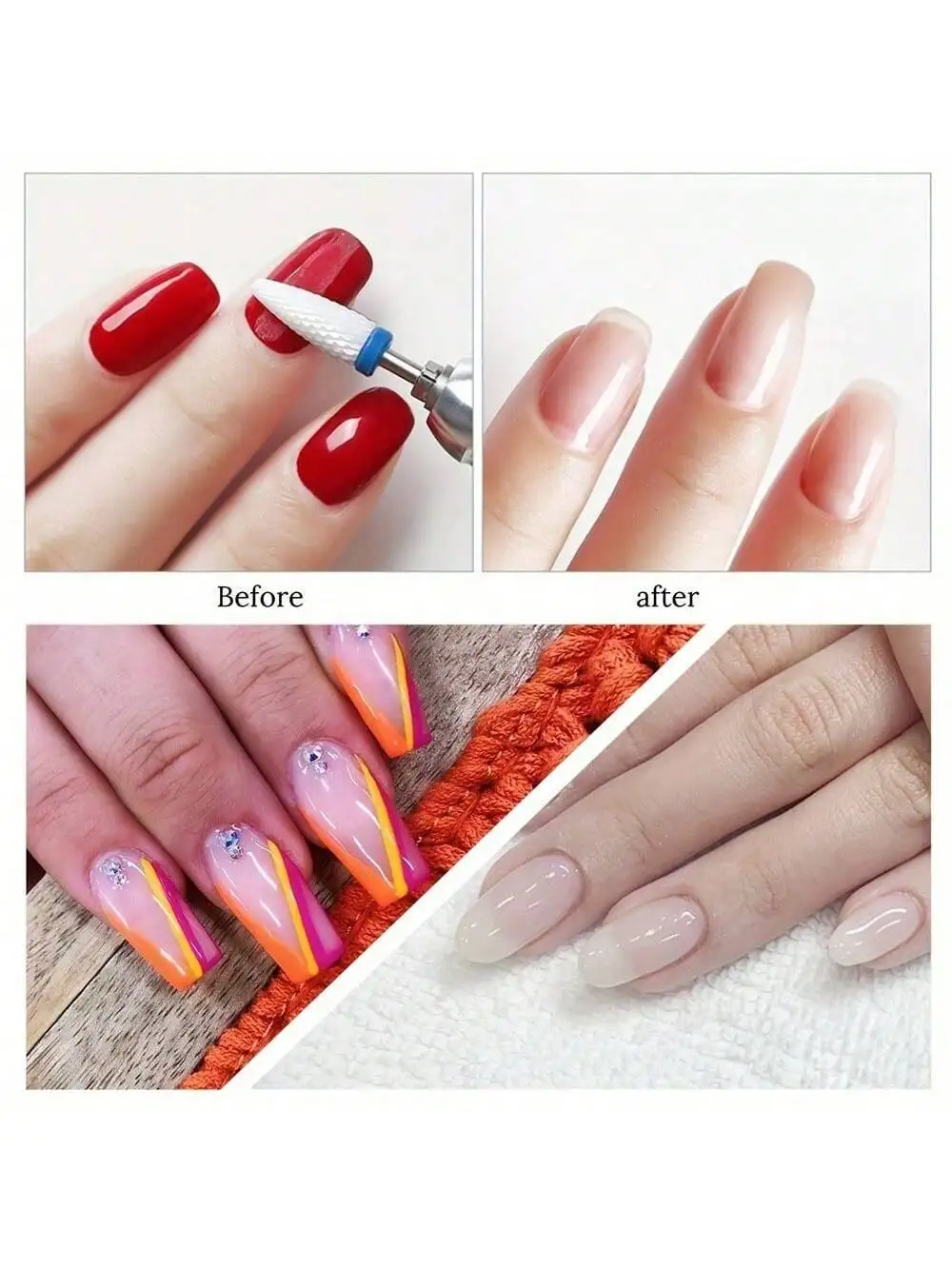 10 قطعة قاطعة المطحنة السيراميك مسمار لقمة ثقب الملفات الكهربائية مانيكير عدة إهاب إزالة لدغ هلام البولندية أدوات اكسسوارات #2