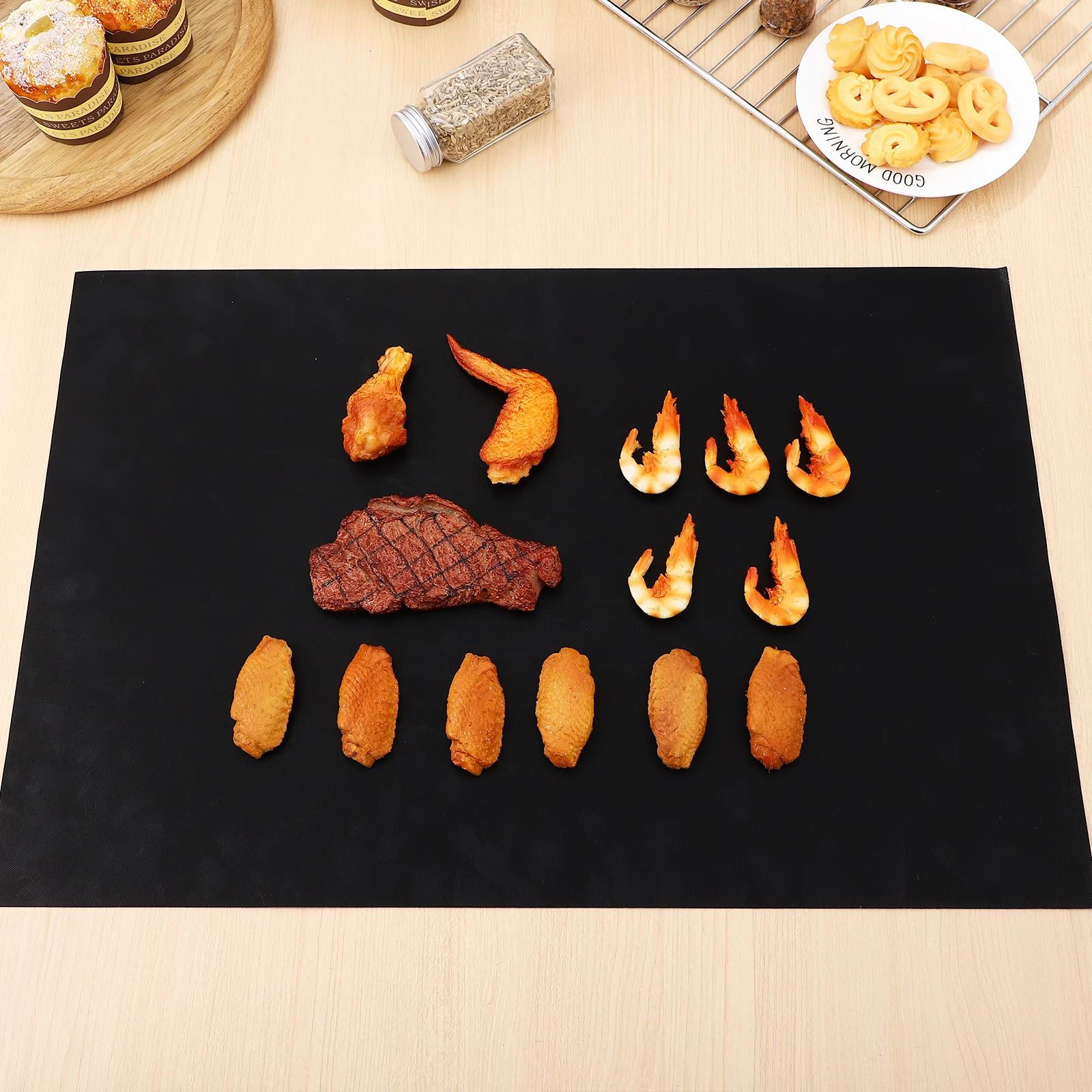 

6Pcs Non-Stick Oven Liners Reusable Heat Resistant Grill Baking Mats Cooking Mat Cut to Fit Oven Mat Roaster Liners