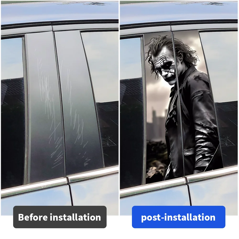 Joker Car Stickers Auto B-pillar Car Center Column Decoration Cover Scratches Waterproof Sunscreen Vinyl Decals Accessories