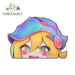 EARLFAMILY 13cm x 9cm Dark Magician Girl Car Sticker Love Eyes Anime Colorful Sunscreen Luggage Decal Laptop Trunk Accessories