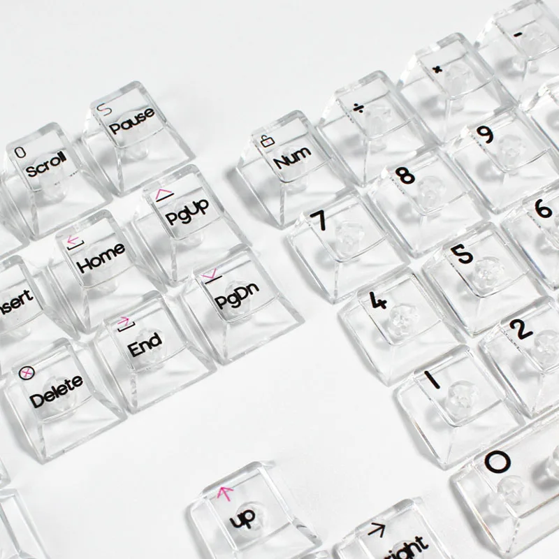 Layout coreano 132 tasti Stampa UV Copritasti in cristallo Profilo Cherry Copritasti PC bianchi trasparenti per interruttori MX Tastiera da gioco