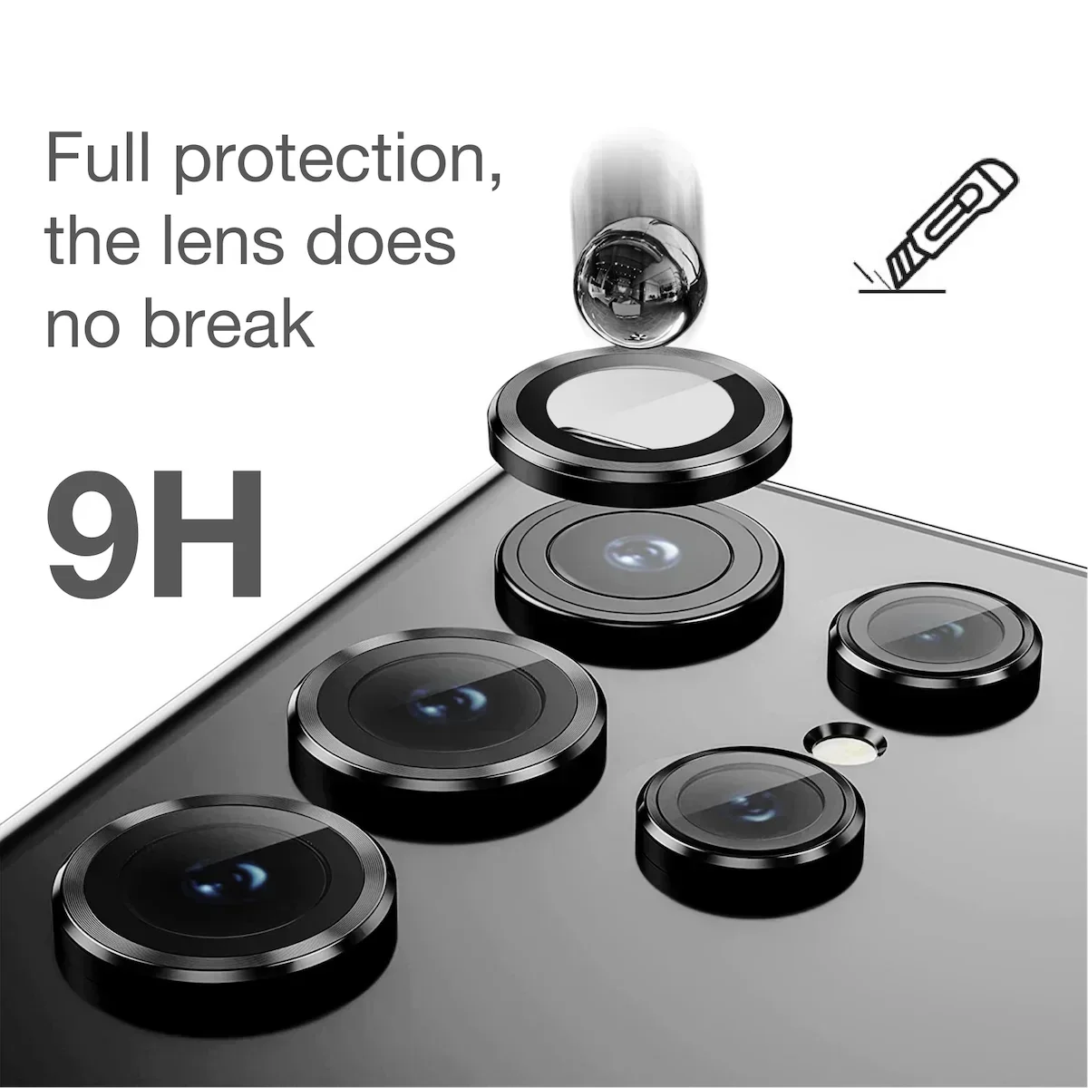 Senior Camera Tempered Glass Lens Protector for Samsung Galaxy S22 Plus S23 Ultra S24 Ultra Maximum Protection Lens Film