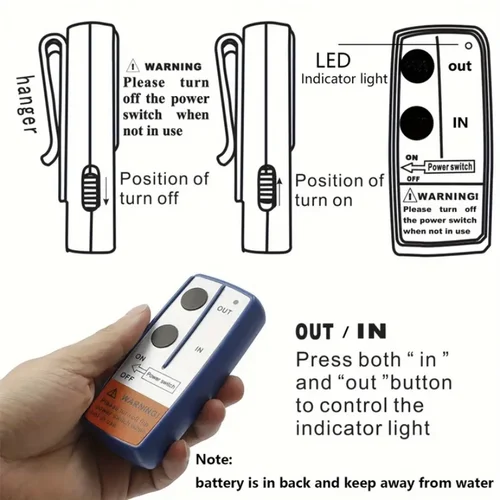 Imagen 2 del producto Juego de Control remoto de cabrestante inalámbrico, 12V, 24V, 2 juegos de Control remoto, receptor remoto de cabrestante de Control automático para coche