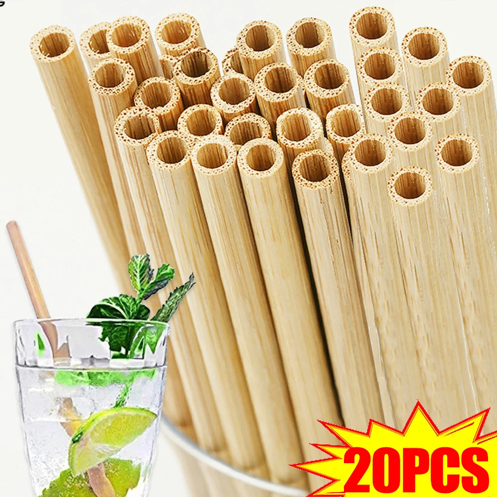 Bamboo Straws Cocktail Drinking Resuable Straw Party Wedding Kitchen Tableware Supplies Drink Milk Juice Milk Tea Cola Straws