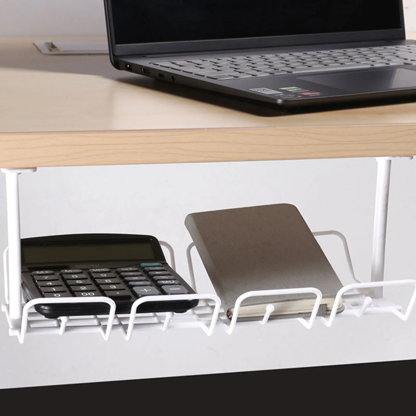 

Under Desk Cable Tray Storage Basket for Wire Organizer Management with Simple Design Office Desk Shelf Cord Holder for Home