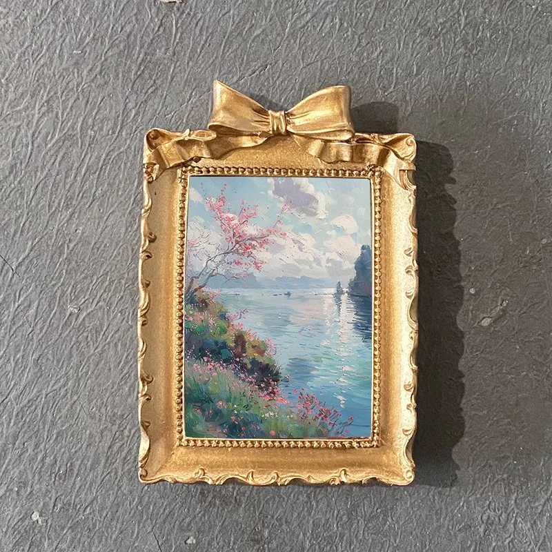 

European bow resin photo frame picture frame rectangular photo frame creative hollow table wedding retro