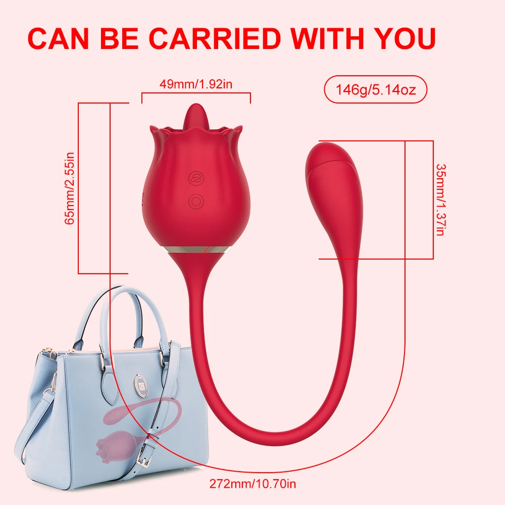 Rose Vibrator for Woman G Spot Clitoral Stimulation Tongue Licking Massager Vagina Clit Nipple Adults Sex Toys for Female