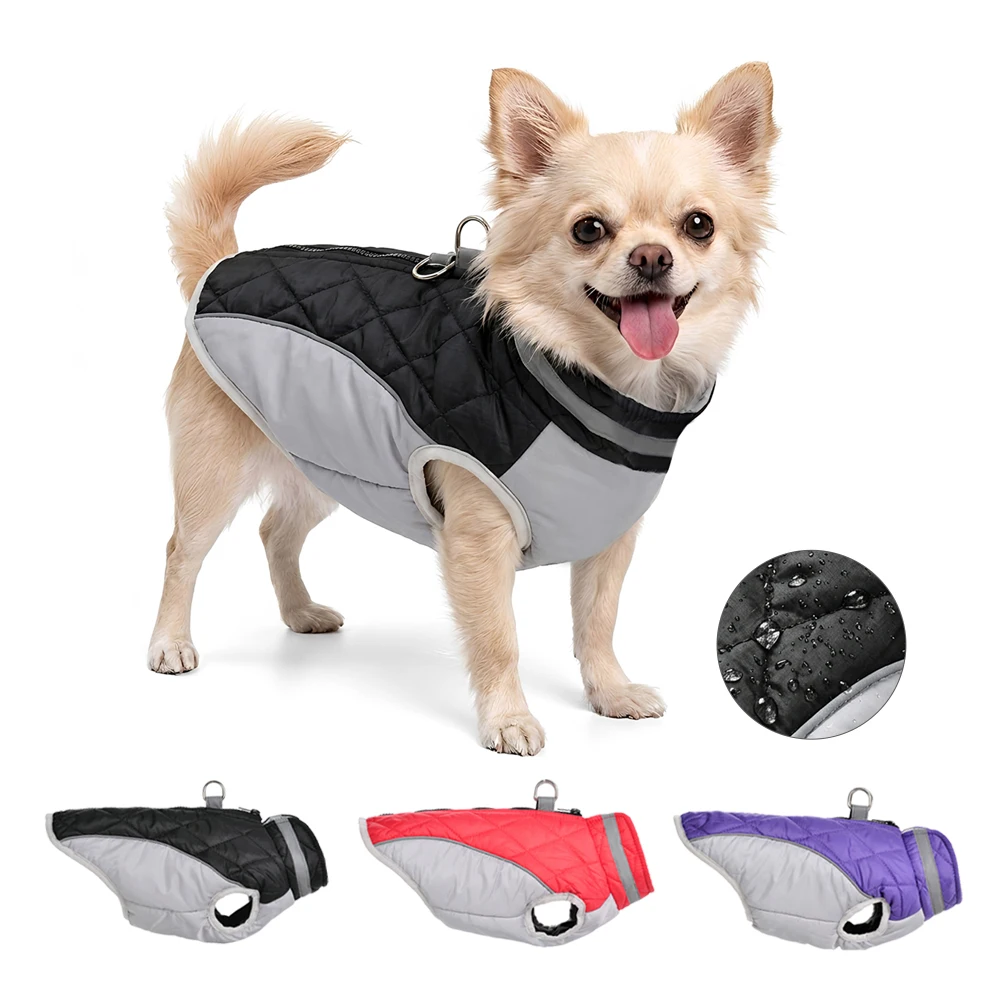Wasserdichte und winddichte Winterkleidung für Welpen, Haustiermantel für kleine und mittelgroße Hunde, Chihuahua, Französische Bulldogge, reflektierende Outdoor-Outfits