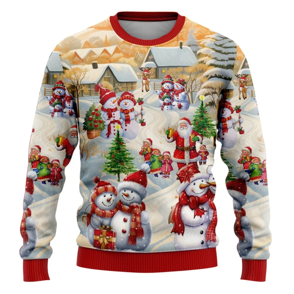 

Santa Ugly Christmas Sweaters Unisex Clothing Gnome & Snowmans Mens Sweater Xmas Holiday Crew Neck Pullovers Women Sweatshirts