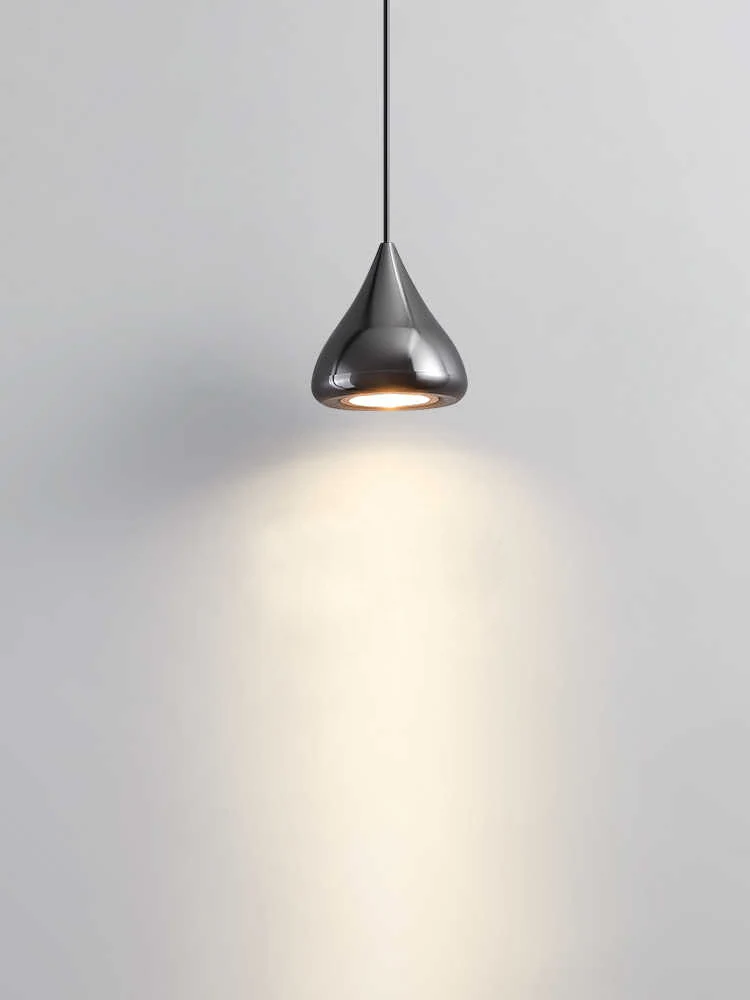 Pendant Light Black Smooth Aluminium Lamp Cover Water drop Shades Living Room Lamp Ceiling Lights Modern Simple Dining Lighting