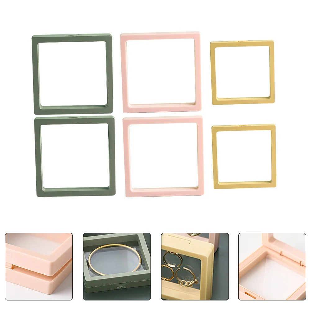 6 قطعة صندوق مجوهرات مضاد للتشويه حلقة شفافة حامل تخزين قلادة منظم أقراط سوار رف شاشة علبة بلاستيكية #1
