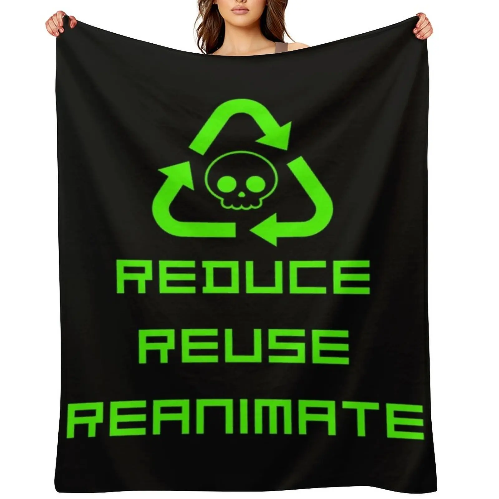 Necron-Mancy Reduce Reuse Reanimate Throw Blanket Vintage Bed Extra Large Throw christmas decoration Blankets