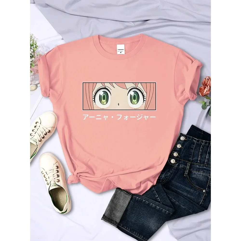 Japanese Anime Spy X Family Anya Fake Graphic Printed Shirt Streetwear 100% Cotton Ladies Fashion Short Sleeve T-Shirt Top