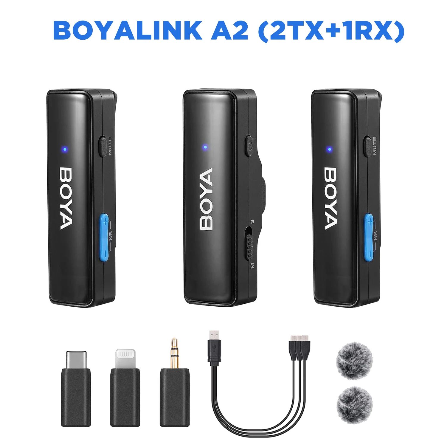 BOYA BOYALINK A Wireless Lavalier Microphone for iPhone iPad Android Phones Type C DSLR Camera Youtube Live Streaming Recording